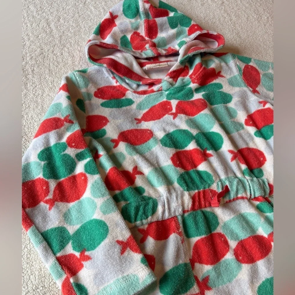 Mini Boden Terrycloth Swim Cover-Up. Fish Pattern, size 5-6